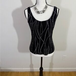 Elegant Black and Silver Women's Top size med by Alex Evenings